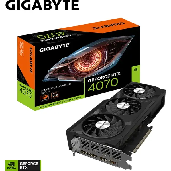 Placa video Gigabyte GeForce RTX 4070 WINDFORCE OC V2 12GB GDDR6 192 Bit DLSS 3.0