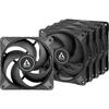 Ventilator PC Arctic P8 Silent, 1600 rpm, 80mm, Negru, Set 5 ventilatoare