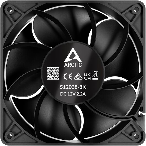 Ventilator PC Arctic S12038-4K, 120mm PWM, Negru