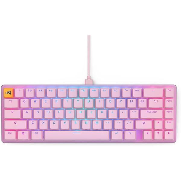 Tastatura gaming Glorious Mecanica GMMK 2 Compact RGB Fox Linear Switch Pink