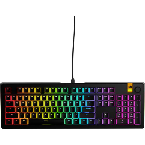 Tastatura gaming Glorious Mecanica GMMK 3 100% Prebuilt RGB Fox Linear Switch Black