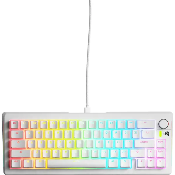 Tastatura gaming Glorious Mecanica GMMK 3 White RGB 65% Prebuilt, Fox MX Switch