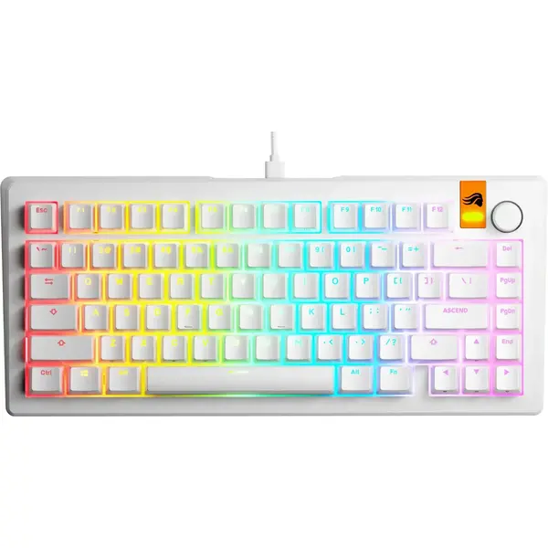 Tastatura gaming Glorious Mecanica GMMK 3 HE RGB 100% Prebuilt, Fox HE Switch, White