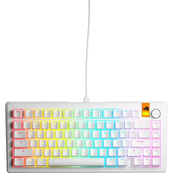 Tastatura gaming Glorious Mecanica GMMK 3 HE RGB 100% Prebuilt, Fox HE Switch, White