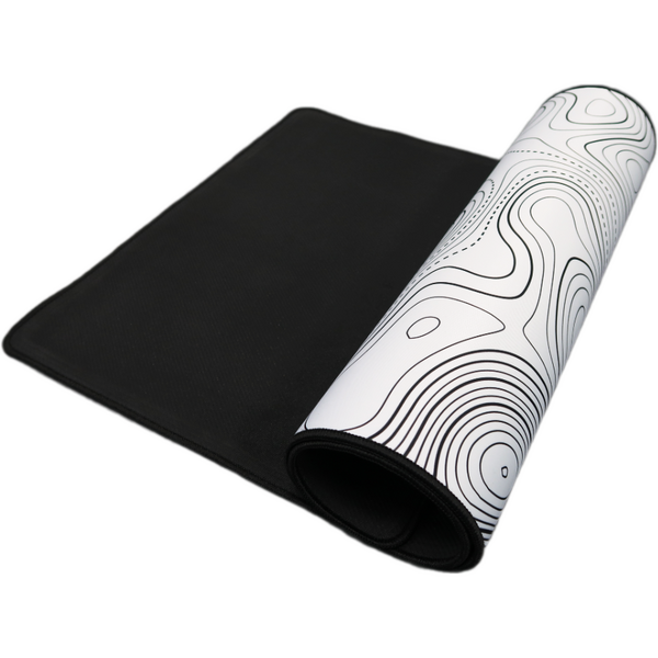 Mouse Pad Floston TOPOGRAPHIC WHITE, 90 x 40cm, Alb