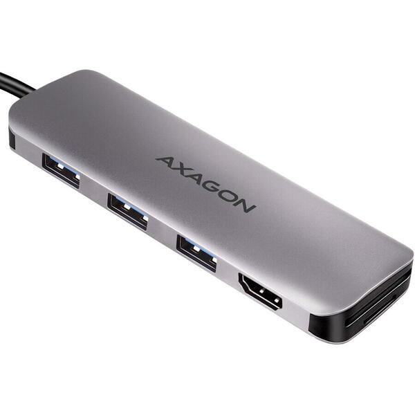 Hub USB AXAGON HMC-HCR3A, 3x USB-A + HDMI + SD/microSD, USB-C 3.2