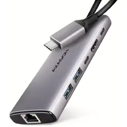 HMC-6G2L, 2x USB-A, 1x USB-C, HDMI, RJ-45, USB 3.2, PD 100W, USB-C