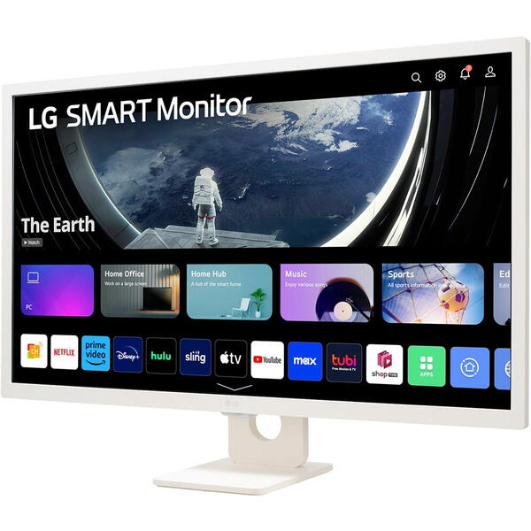 Monitor Smart LG 32SR50F-W 31.5 inch FHD IPS 8 ms 60 Hz Alb