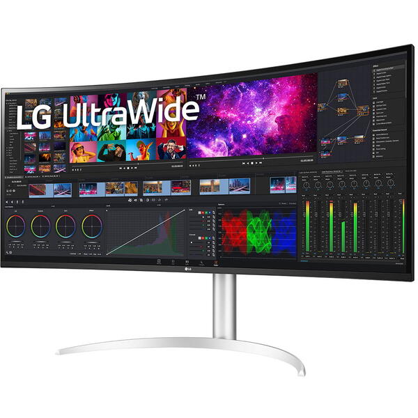 Monitor LED LG 40WP95CP-W Curbat 39.7 inch WUHD IPS 5 ms 60 Hz Thunderbolt HDR Alb/Argintiu