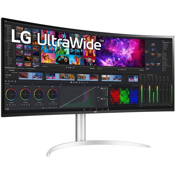 Monitor LED LG 40WP95CP-W Curbat 39.7 inch WUHD IPS 5 ms 60 Hz Thunderbolt HDR Alb/Argintiu