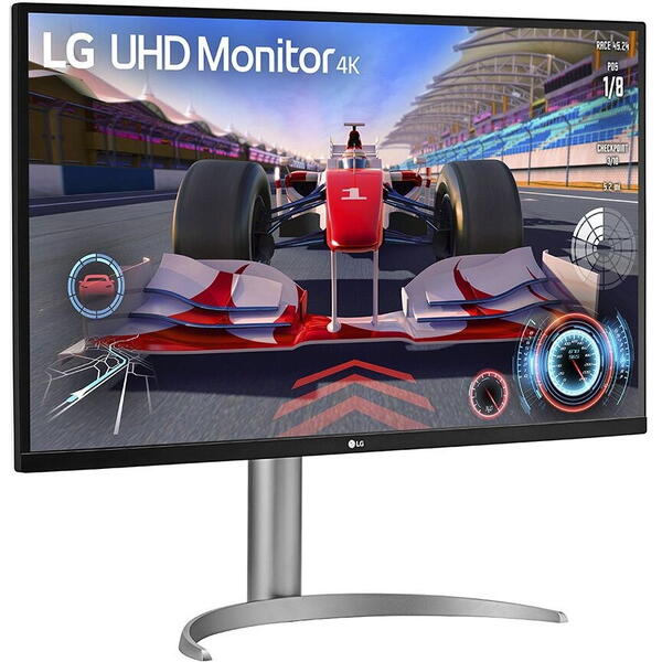 Monitor LED LG 32UQ750P-W 31.5 inch UHD VA 4 ms 144 Hz USB-C HDR Alb/Argintiu