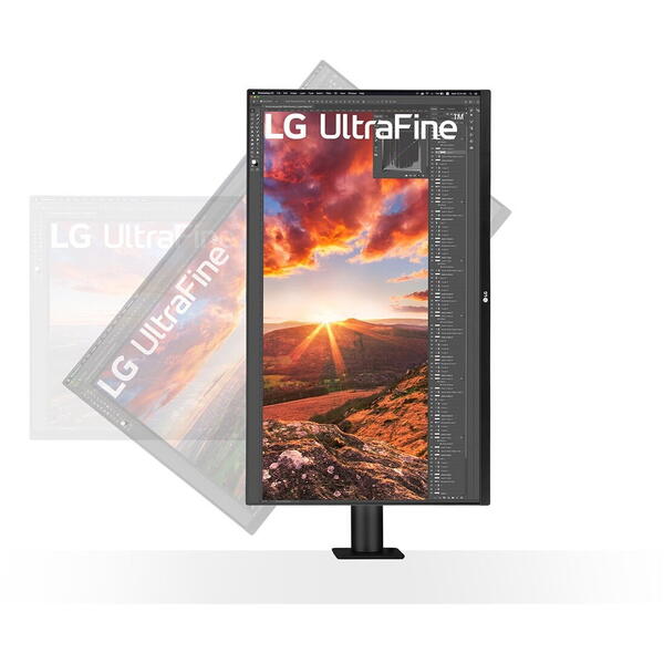 Monitor LED LG UltraFine Ergo 32UN880P-B 31.5 inch UHD IPS 5 ms 60 Hz USB-C HDR Negru