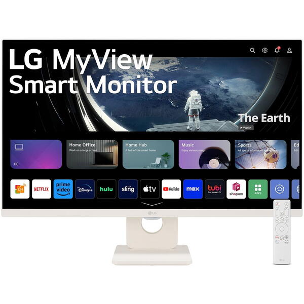 Monitor LED LG Smart 27SR50F-W 27 inch FHD IPS 14 ms 60 Hz HDR Alb