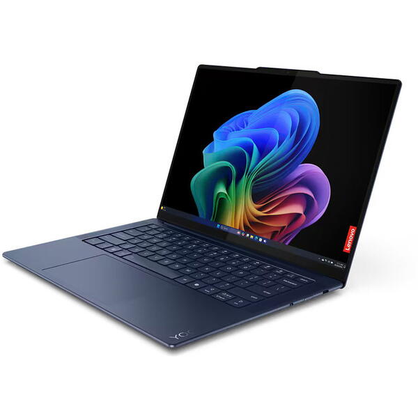 Laptop Lenovo Yoga Slim 7 14Q8X9, 14.5 inch 3K OLED 90Hz Touch, Qualcomm Snapdragon X Elite X1E-78-100, 32GB LPDDR5X, 1TB SSD, Qualcomm Adreno, Win 11 Pro, Cosmic Blue