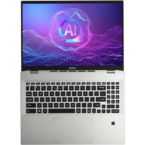 Laptop MSI Prestige A16 AI+ A3HMG, 16 inch UHD+, AMD Ryzen AI 9 365, 32GB LPDDR5X, 1TB SSD, AMD Radeon 880M, Win 11 Home, Urban Silver