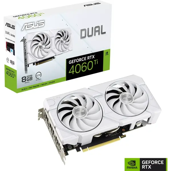 Placa video Asus GeForce RTX 4060 Ti Dual Evo OC White Edition 8GB GDDR6 128 Bit DLSS 3.0