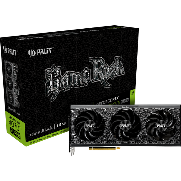 Placa video Palit GeForce RTX 4070 Ti SUPER GameRock OmniBlack 16GB GDDR6X 256 Bit DLSS 3.0