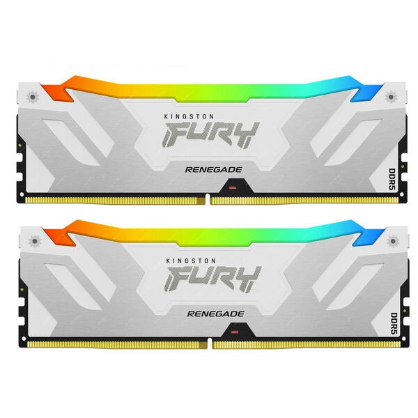 Memorie Kingston FURY Renegade White RGB 64GB DDR5 6400MHz CL32 Kit Dual Channel