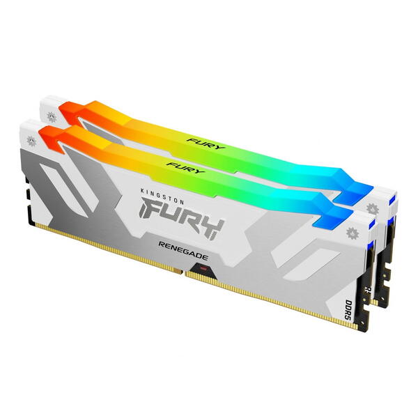 Memorie Kingston FURY Renegade White RGB 64GB DDR5 6400MHz CL32 Kit Dual Channel