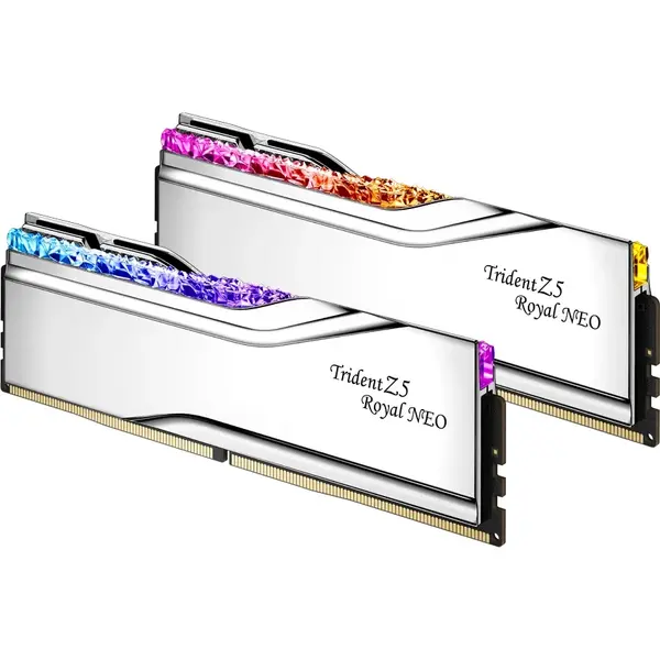 Memorie G.Skill Trident Z5 Royal Neo RGB Silver 48GB DDR5 8000MHz CL40 Kit Dual Channel