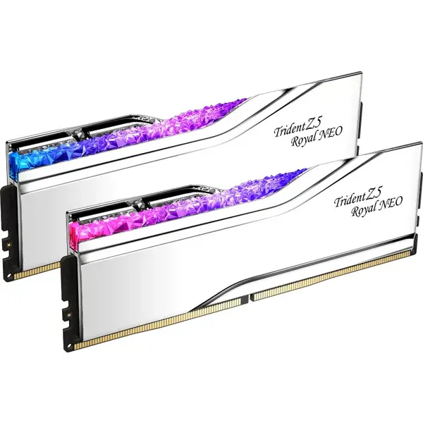 Memorie G.Skill Trident Z5 Royal Neo RGB Silver 48GB DDR5 8000MHz CL40 Kit Dual Channel