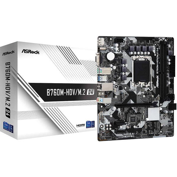 Placa de baza ASRock B760M-HDV/M.2 D4 Socket 1700