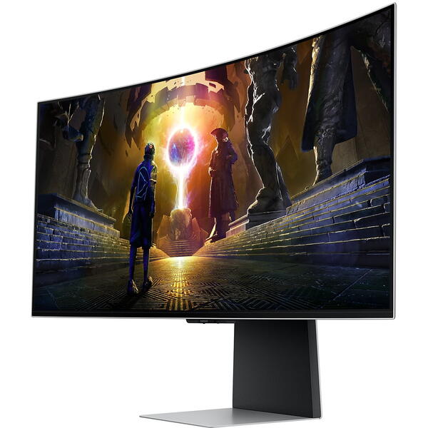 Monitor Gaming Samsung Odyssey G8 G85SD LS34DG850SUXDU Curbat 34 inch UWQHD QD-OLED 0.03 ms 175 Hz HDR Alb