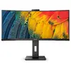 Monitor LED Philips 34B1U5600CH 34 inch UWQHD VA 4 ms 120 Hz Webcam USB-C Curbat Negru