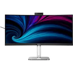 Monitor LED Philips 34B2U6603CH 34 inch UWQHD VA 4 ms 120 Hz Webcam Thunderbolt HDR Curbat Argintiu