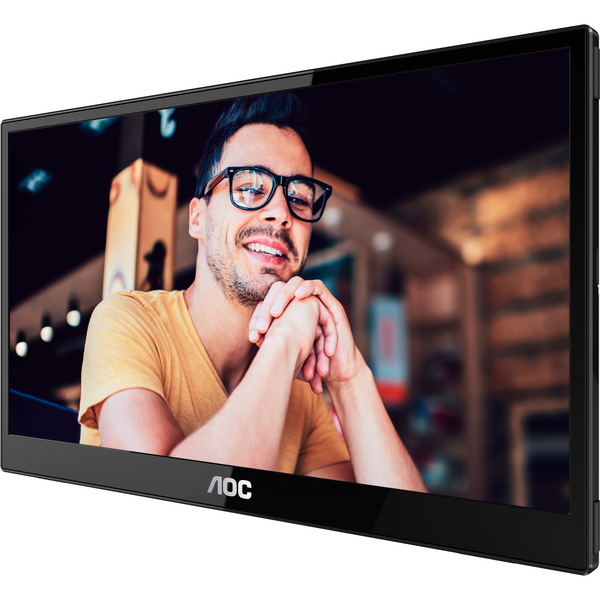 Monitor LED AOC Portabil 16T3EA 15.6 inch FHD IPS 4 ms 60 Hz USB-C Negru