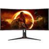 Monitor Gaming AOC CU34G2X 34 inch UWQHD VA 1 ms 144 Hz Curbat Negru/Rosu