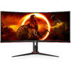 Monitor Gaming AOC AGON CU34G2XP 34 inch UWQHD VA 1 ms 180 Hz HDR Curbat Negru/Rosu