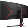 Monitor Gaming AOC AGON CU34G2XP 34 inch UWQHD VA 1 ms 180 Hz HDR Curbat Negru/Rosu