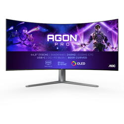 Monitor Gaming AOC AGON AG456UCZD 44.5 inch UWQHD OLED 0.03 ms 240 Hz USB-C HDR Curbat Negru