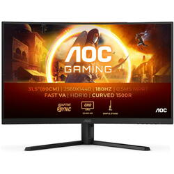 Monitor Gaming AOC CQ32G4VE 31.5 inch QHD VA 0.5 ms 180 Hz HDR Curbat Negru