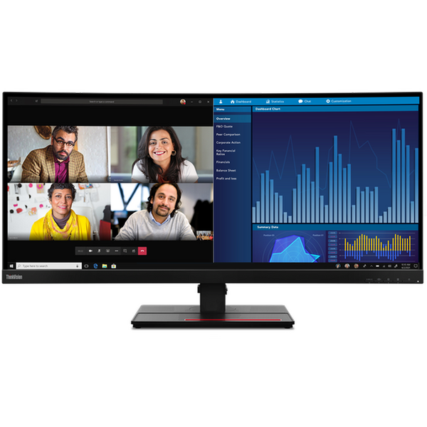 Monitor LED Lenovo ThinkVision P34w-20 34 inch UWQHD IPS 4 ms  60 Hz USB-C Webcam Negru