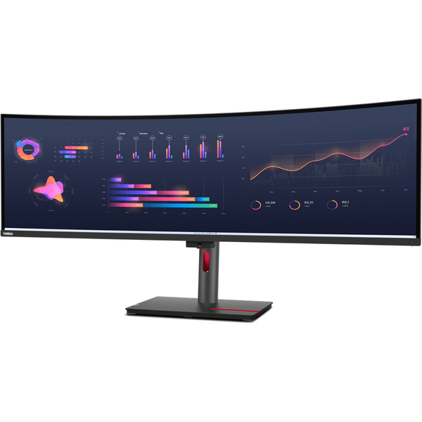 Monitor LED Lenovo ThinkVision P49w-30 Curbat 49 inch DQHD IPS 4 ms 60 Hz Thunderbolt Negru