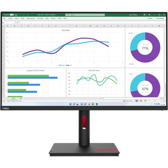 Monitor LED Lenovo ThinkVision T32h-30 31.5 inch QHD IPS 4 ms 60 Hz USB-C Negru