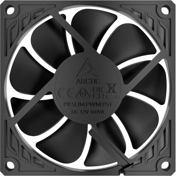 Ventilator PC Arctic P8 Slim PWM PST 80mm Black