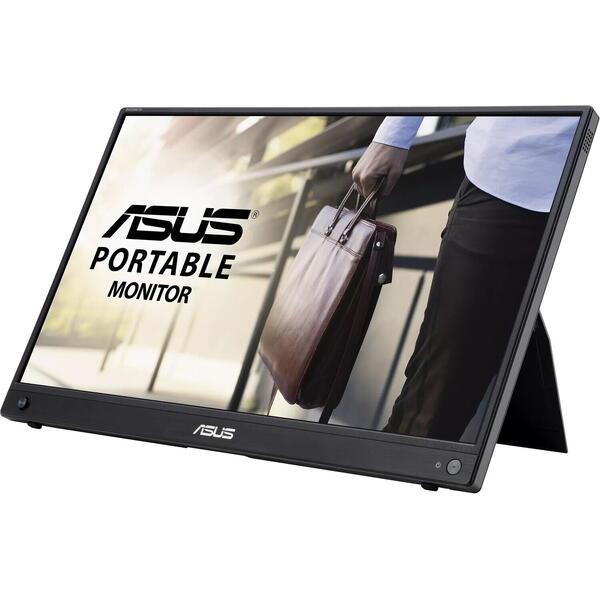 Monitor portabil Asus MB16AWP 15.6 inch FHD IPS 5 ms 60 Hz USB-C Wi-Fi Negru