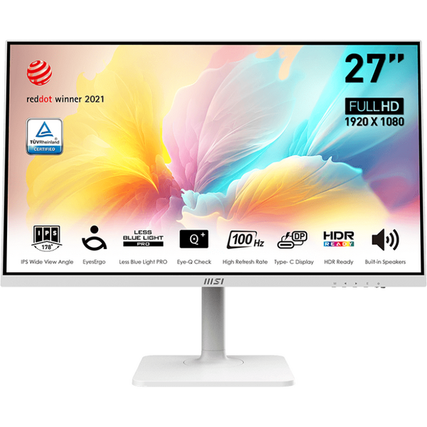 Monitor LED MSI Modern MD2712PW 27 inch FHD IPS 1 ms 100 Hz USB-C HDR Alb