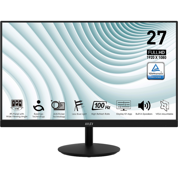 Monitor LED MSI Pro MP271A 27 inch FHD IPS 1 ms 100 Hz Negru