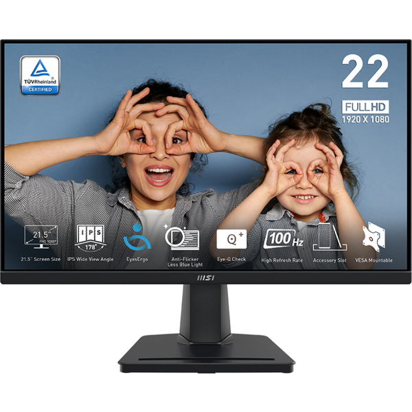 Monitor LED MSI Pro MP225 21.5 inch FHD IPS 1 ms 100 Hz Negru