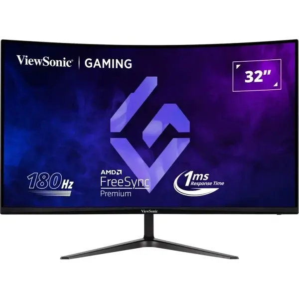 Monitor Gaming ViewSonic VX3218C-2K 31.5 inch QHD VA 1 ms 165 Hz HDR Curbat  Negru