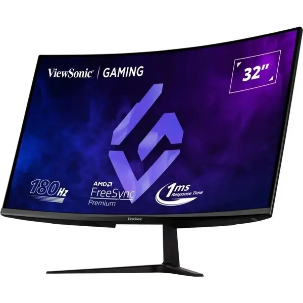 Monitor Gaming ViewSonic VX3218C-2K 31.5 inch QHD VA 1 ms 165 Hz HDR Curbat  Negru