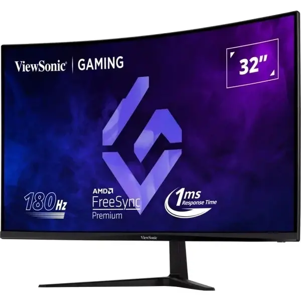 Monitor Gaming ViewSonic VX3218C-2K 31.5 inch QHD VA 1 ms 165 Hz HDR Curbat  Negru