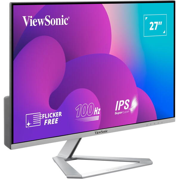 Monitor LED ViewSonic VX2776-SMH 27 inch FHD IPS 4 ms 75 Hz Argintiu