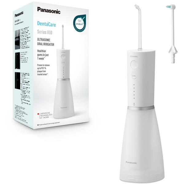 Irigator oral Panasonic EW-DJ86-W503, reincarcabil, cu tehnologie cu ultrasunete