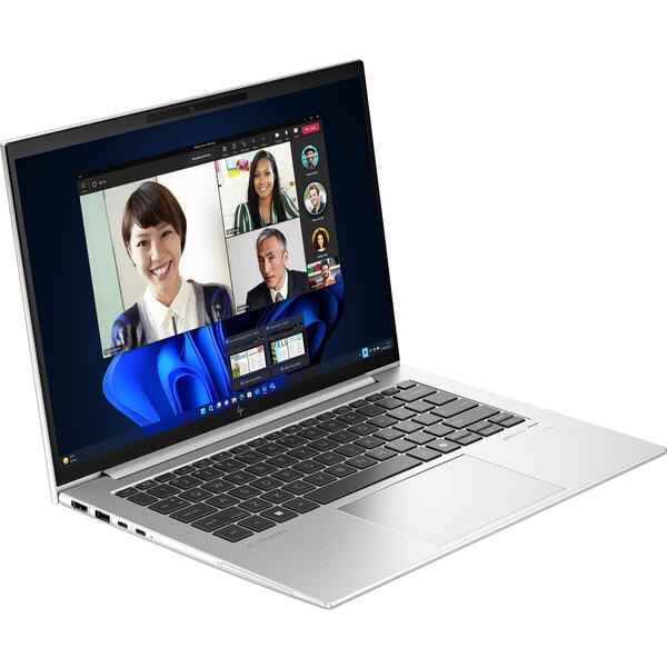 Laptop HP EliteBook 845 G11, 14 inch WQXGA, AMD Ryzen 7 8840HS, 32GB DDR5, 1TB SSD, AMD Radeon 780M, 5G, Win 11 Pro, Silver, 3Yr