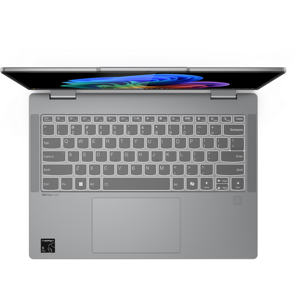 Laptop Lenovo IdeaPad 5 2-in-1 14Q8X9, 14 inch WUXGA OLED Touch, Qualcomm Snapdragon X Plus X1P-42-100, 16GB LPDDR5X, 1TB SSD, Qualcomm Adreno, Win 11 Home, Luna Grey